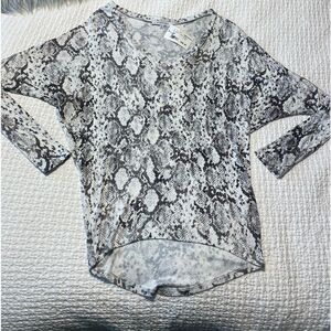 Olivacious snake print soft dolman sleeve shirt from vanilla sky